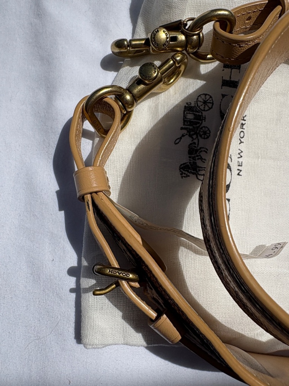 NWT COACH Novelty Strap With Wave Patchwork And Snakeskin Detail Style No. 68587 - Picture 5 of 5